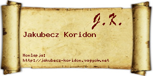 Jakubecz Koridon névjegykártya